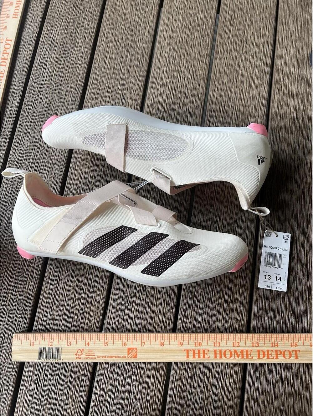 NWOB Men 13 Women 14 Adidas Indoor Cycling Shoes White Pink Beige Black GX1669